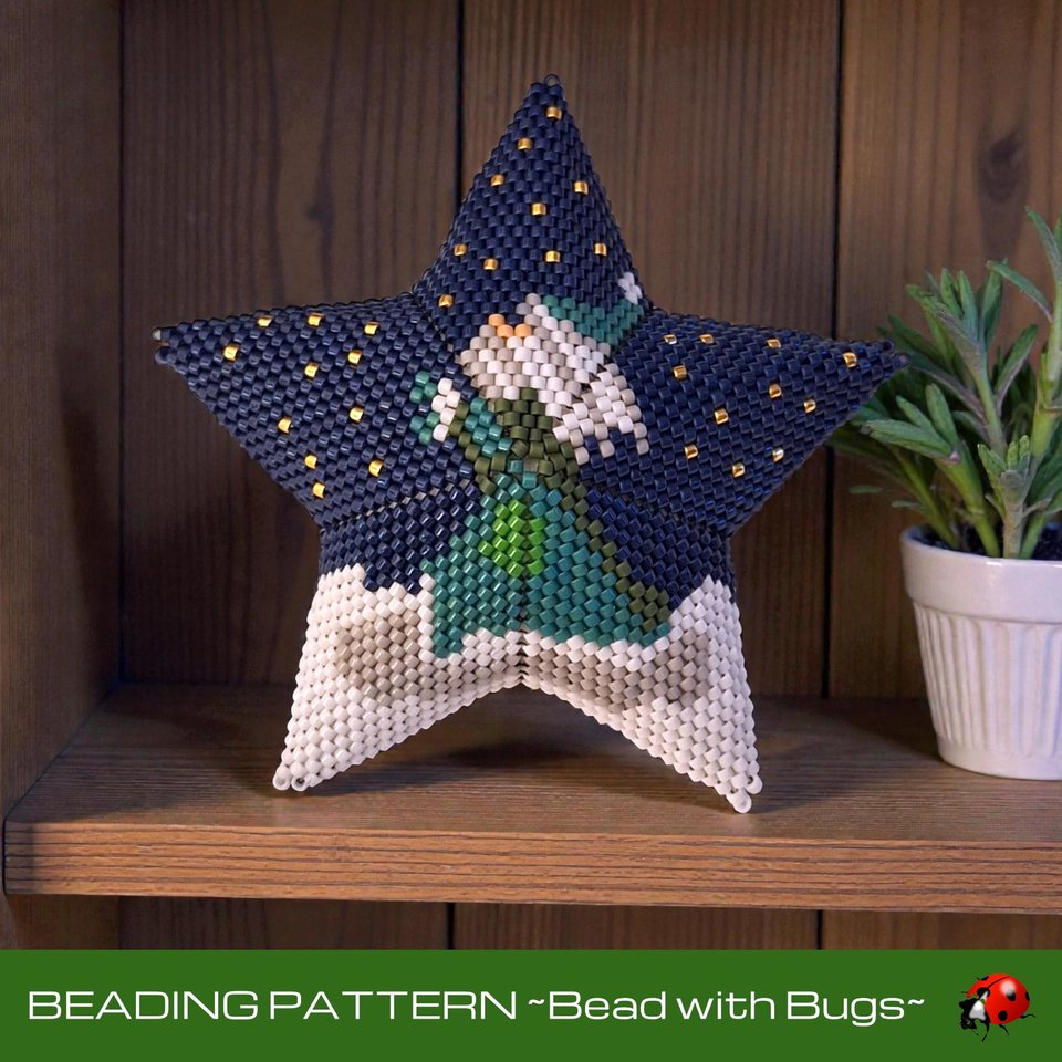 Santa in the Stars Peyote Stitch Beaded Star Pattern