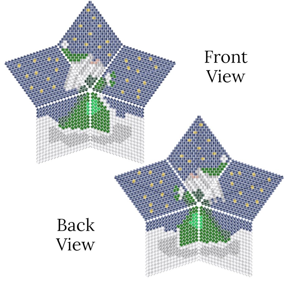 Santa in the Stars Peyote Stitch Beaded Star Pattern