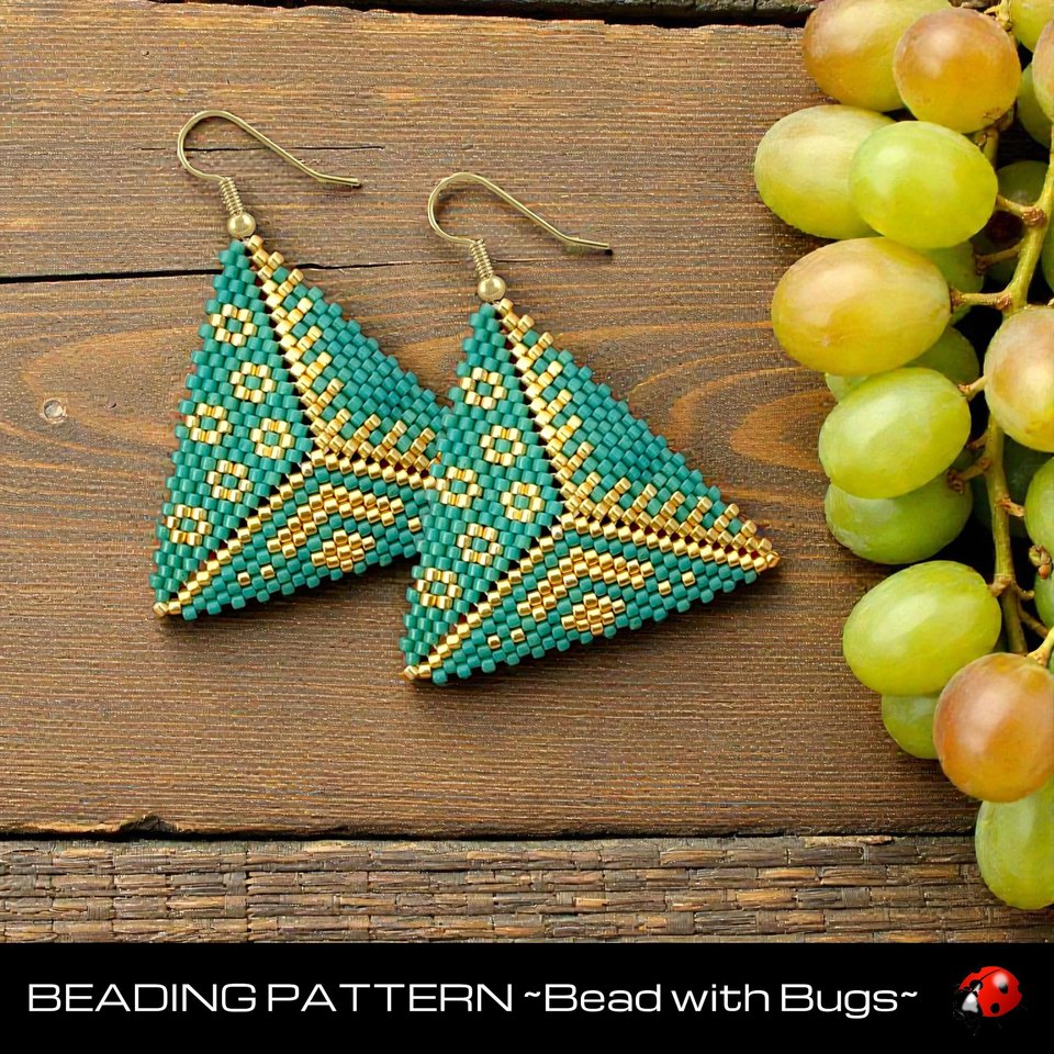 MOSSY GREEN: 3D Peyote Stitch Beading Pattern by Bead with Bugs