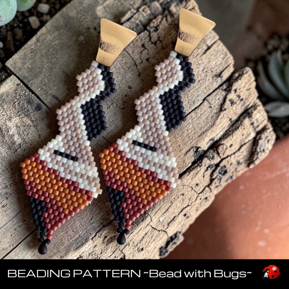 Brick Stitch Beaded Earring Pattern, FREE FORM