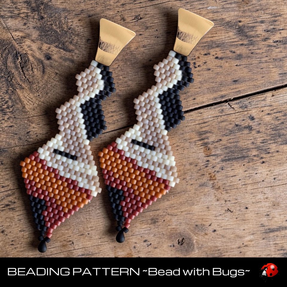 Brick Stitch Beaded Earring Pattern, FREE FORM