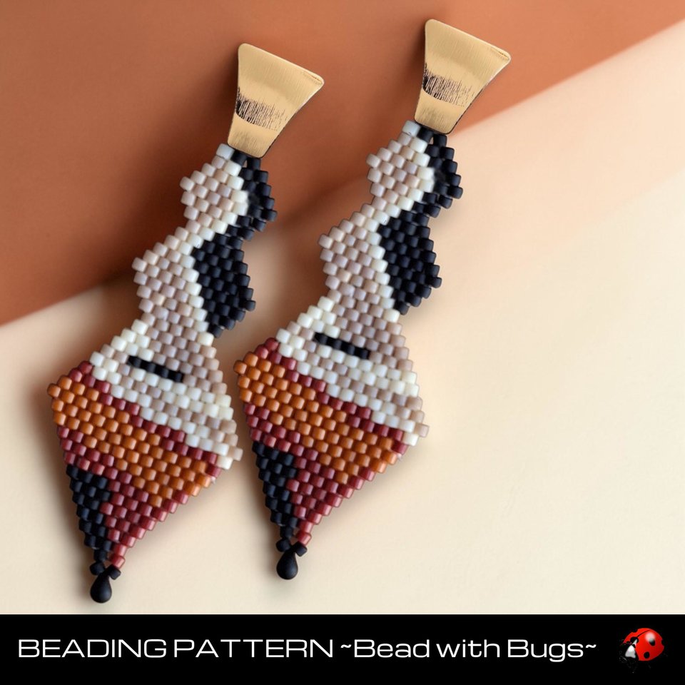 Brick Stitch Beaded Earring Pattern, FREE FORM