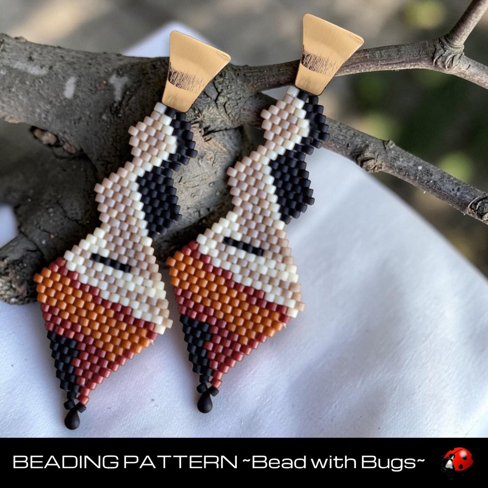 Brick Stitch Beaded Earring Pattern, FREE FORM