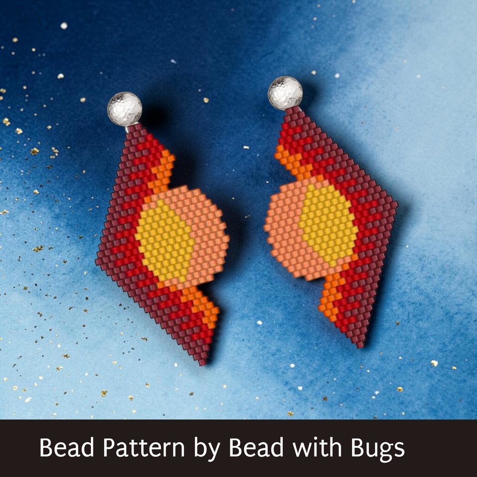 Brick Stitch Earrings Pattern, ECLIPSE Earrings (PDF)