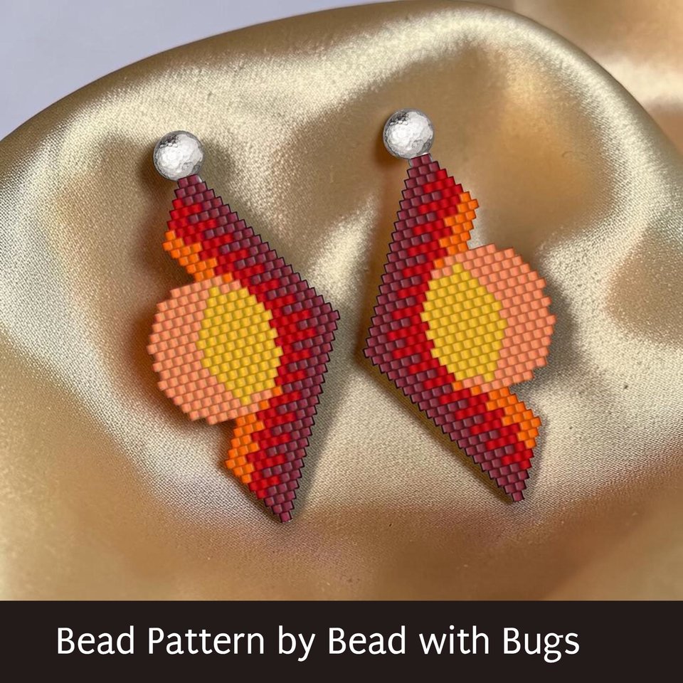 Brick Stitch Earrings Pattern, ECLIPSE Earrings (PDF)
