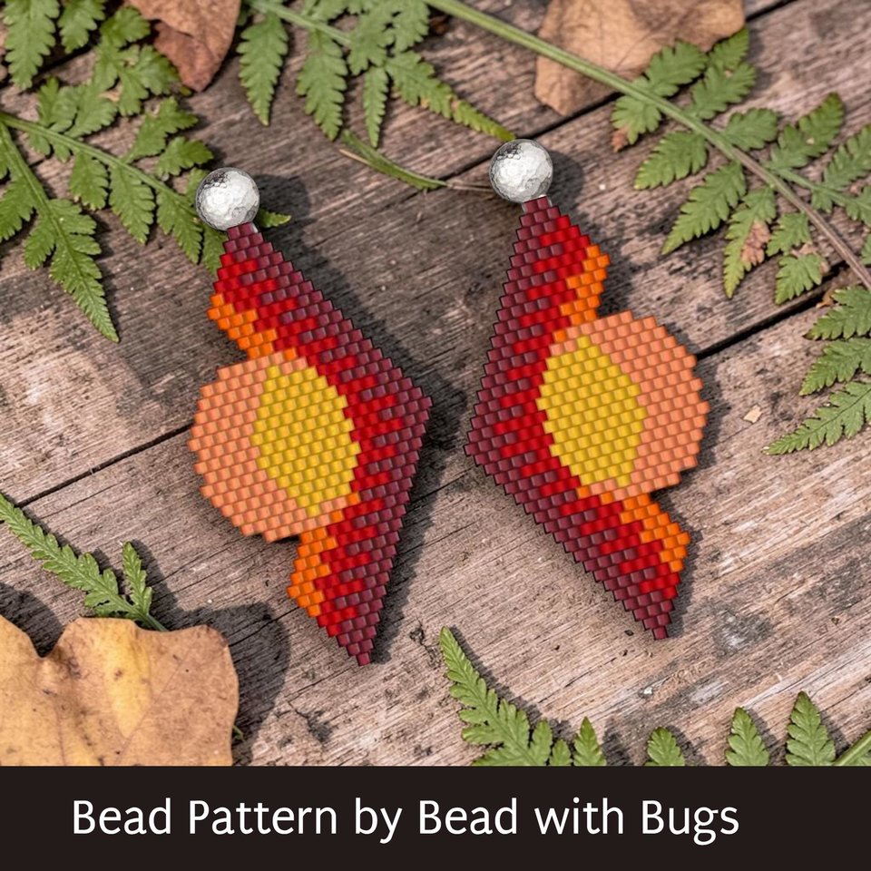 Brick Stitch Earrings Pattern, ECLIPSE Earrings (PDF)