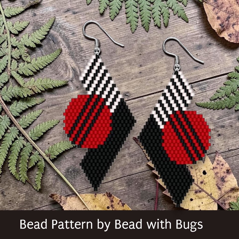 Brick Stitch Earrings Pattern, DRAMATIC Earrings (PDF)