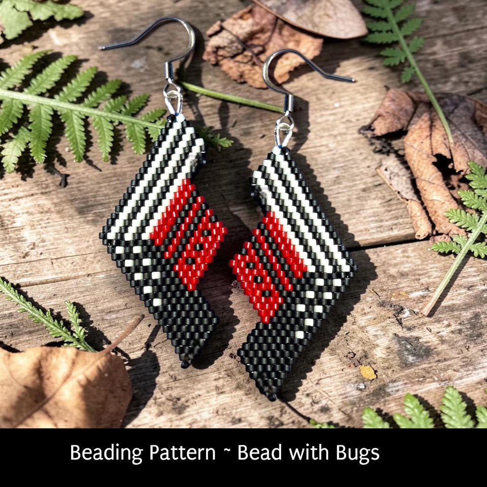 Brick Stitch Earrings Pattern, DRAMATIC TRIANGLE Earrings (PDF)