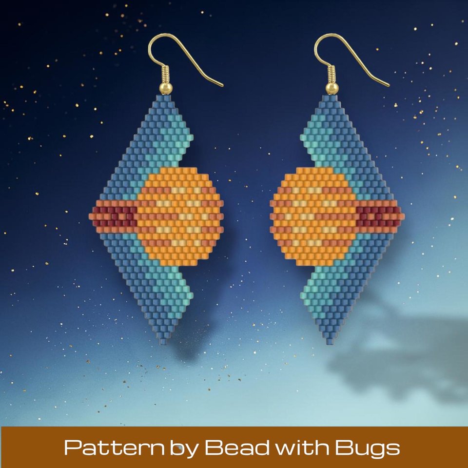 Brick Stitch Earrings Pattern, METEORITE Earrings (PDF)