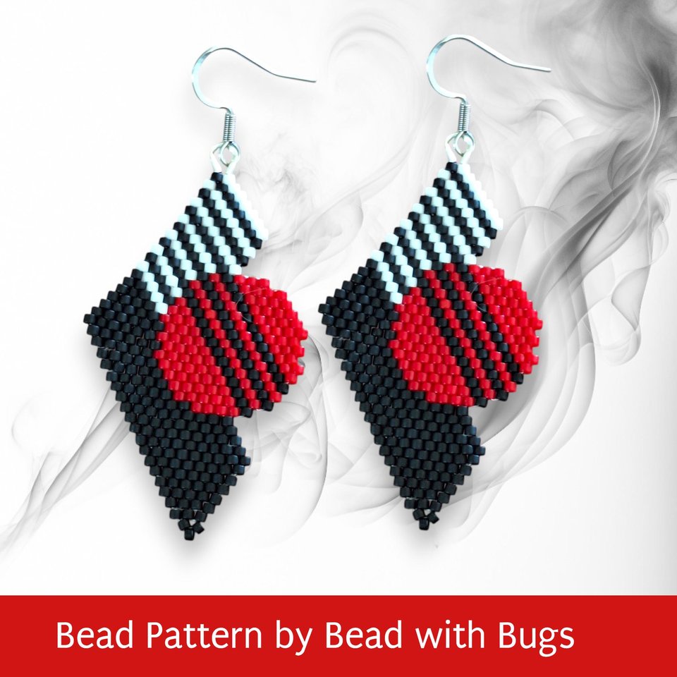 Brick Stitch Earrings Pattern, DRAMATIC Earrings (PDF)