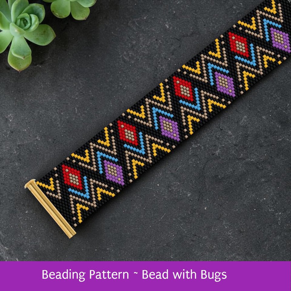 Peyote Stitch Beaded Bracelet Pattern, WARM SUMMER NIGHT