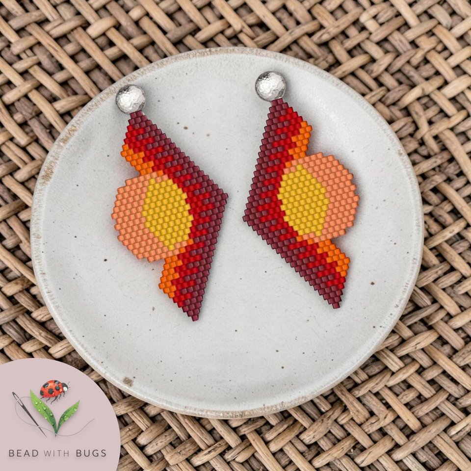Brick Stitch Earrings Pattern, ECLIPSE Earrings (PDF)