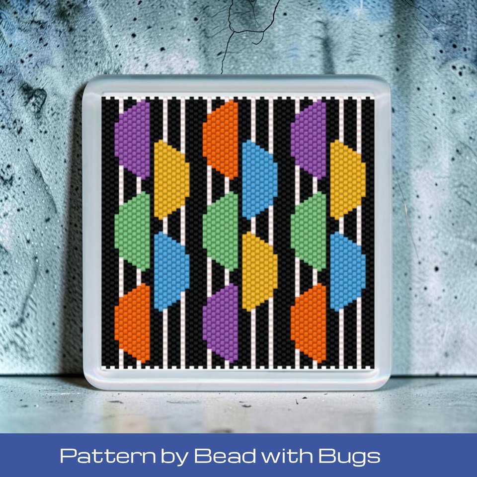 Peyote Stitch Beaded Coaster Pattern by Bead with Bugs, BOHO CIRCLES