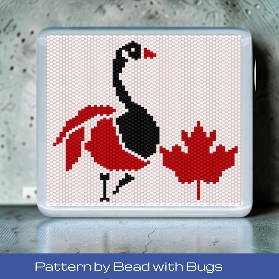 Peyote Stitch Beaded Coaster Pattern by Bead with Bugs, CANADA GOOSE