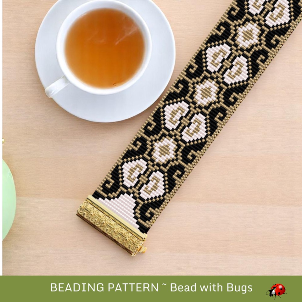 VICTORIAN LACE:  A Loom Beaded Bracelet Pattern by Bead with Bugs