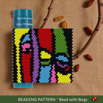 ABSTRACT ART:  Beaded Lip Balm Cover by Bead with Bugs