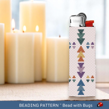AUTUMN WINDS:  Peyote Stitch Beaded Lighter Cover by Bead with Bugs