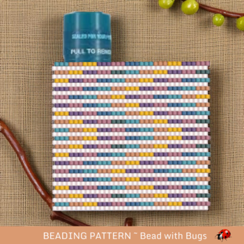 BATIK STRIPES:  Beaded Lip Balm Cover by Bead with Bugs