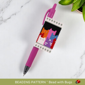 BRIGHT CATS: Peyote Stitch Beaded Pen Wrap by Bead with Bugs