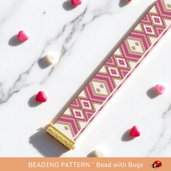 CASSANDRA IN PINK: A Peyote Stitch Beaded Bracelet Pattern by Bead with Bugs