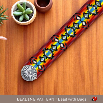DANCING WATER: A Peyote Stitch Beaded Bracelet Pattern by Bead with Bugs