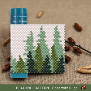 DEEP WOODS:  Beaded Lip Balm Cover by Bead with Bugs