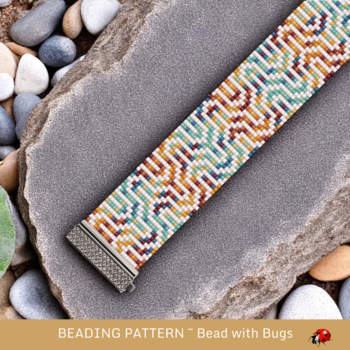 EXPLORING LIFE:  A Loom Beaded Bracelet Pattern by Bead with Bugs