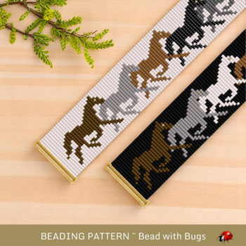 HORSES:  A Loom Beaded Bracelet Pattern by Bead with Bugs