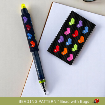 I LOVE YOU MORE:  Peyote Stitch Beaded Pen Wrap by Bead with Bugs