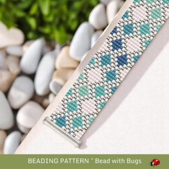 ICY BLUES:  A Loom Beaded Bracelet Pattern by Bead with Bugs