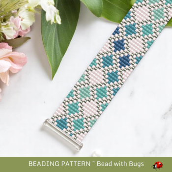 ICY BLUES:  A Loom Beaded Bracelet Pattern by Bead with Bugs