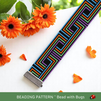 MID CENTURY MODERN:  A Loom Beaded Bracelet Pattern by Bead with Bugs