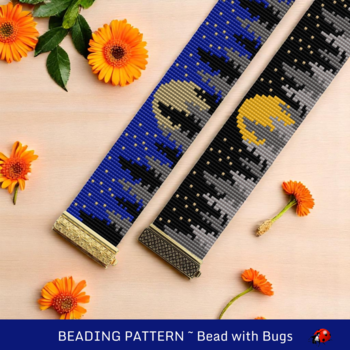 MOON RISE:  A Loom Beaded Bracelet Pattern by Bead with Bugs