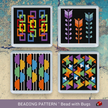 THE BOHO SET: Peyote Stitch Beaded Coaster Pattern by Bead with Bugs