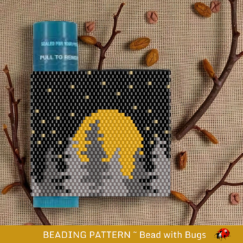 MOON RISE:  Beaded Lip Balm Cover by Bead with Bugs