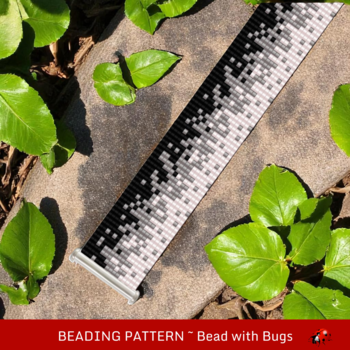 PARTICLES IN BLACK:  A Loom Beaded Bracelet Pattern by Bead with Bugs