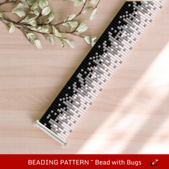 PARTICLES IN BLACK:  A Loom Beaded Bracelet Pattern by Bead with Bugs