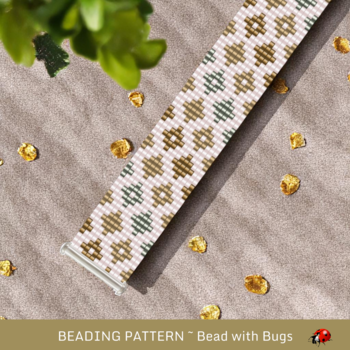 PRECIOUS METALS:  A Loom Beaded Bracelet Pattern by Bead with Bugs