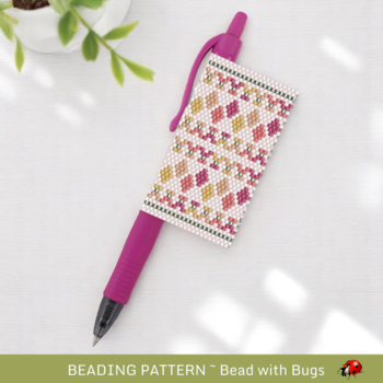 PINK LEMONADE:  Peyote Stitch Beaded Pen Wrap by Bead with Bugs