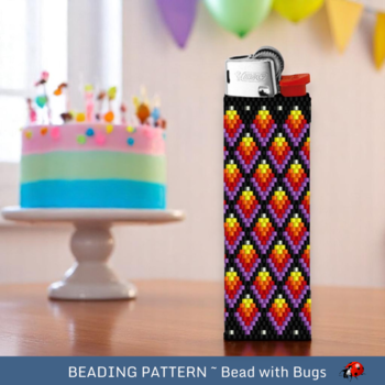 PURPLE FLAME:  Peyote Stitch Beaded Lighter Cover by Bead with Bugs