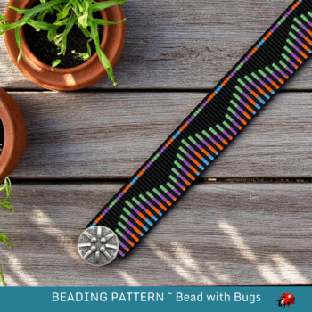SOUND WAVES:  A Loom Beaded Bracelet Pattern by Bead with Bugs