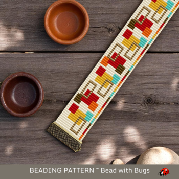 SIMPLY SQUARED:  A Loom Beaded Bracelet Pattern by Bead with Bugs
