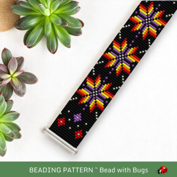 THREE SISTERS:  A Loom Beaded Bracelet Pattern by Bead with Bugs