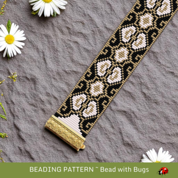 VICTORIAN LACE:  A Loom Beaded Bracelet Pattern by Bead with Bugs