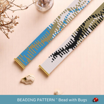 WAVES:  A Loom Beaded Bracelet Pattern by Bead with Bugs
