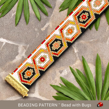 ALL WHO WANDER: A Peyote Stitch Beaded Bracelet Pattern by Bead with Bugs