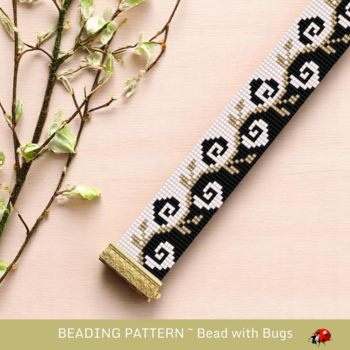 CLIMBING ROSES:  A Loom Beaded Bracelet Pattern by Bead with Bugs