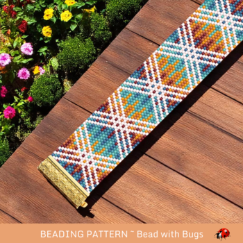 CROSS ROADS: A Peyote Stitch Beaded Bracelet Pattern by Bead with Bugs