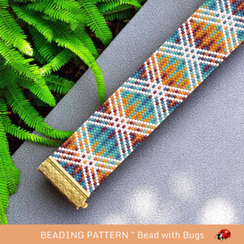 CROSS ROADS: A Peyote Stitch Beaded Bracelet Pattern by Bead with Bugs
