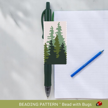 DEEP WOODS: Peyote Stitch Beaded Pen Wrap by Bead with Bugs